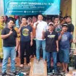 Caleg PKB Kabupaten Mojokerto Dapil 5 Nomor Urut 1 Akhmad Luthfy Ramadhani, M. Pd, ( Baju Putih) Saat melakukan Sosialisasi kepada Masyarakat di Dusun Dempel Desa Tumapel