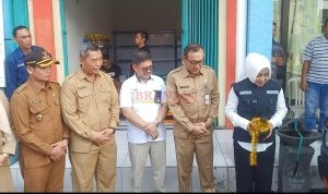 Bupati Ikfina didampingi Kadisperindag Abah Iwan, Kadis DPMD , Camat Masluchman saat melaunching Program WULANDARI
