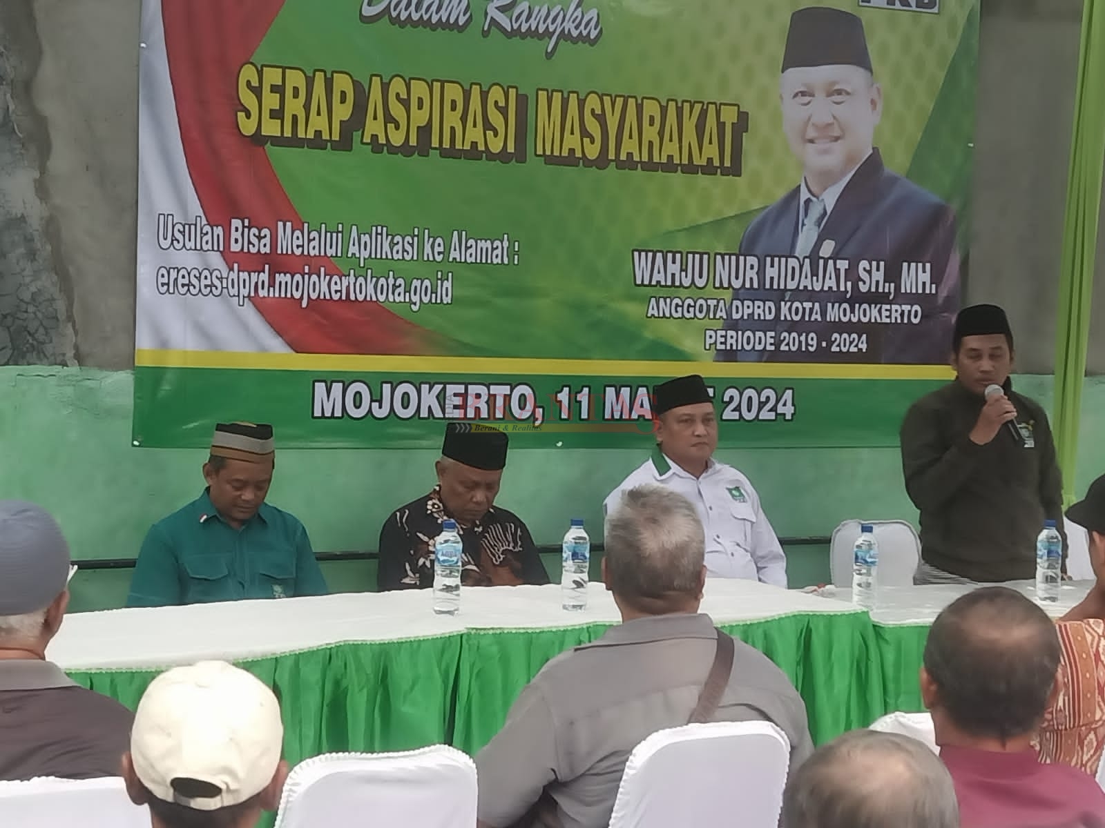 H. Junaedi Malik SE Ketua DPC PKB Kota Mojokerto yang juga Calon Walikota Mojokerto saat menyampaikan sambutannya