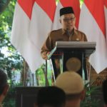 Asisten 1 Pemkab Mojokerto H. Bambang Purwanto SH MH, Selaku Panitia Penyelenggara Peringatan Tahun Baru Islam 1 Muharram 1446 H Saat menyampaikan laporannya