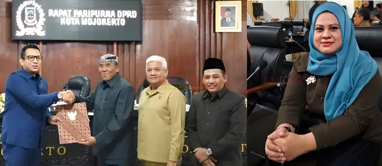 PJ. Walikota dan Pimpinan DPRD Kota Mojokerto menyetujui Raperda RPJMD Menjadi Perda Pemkot Mojokerto ( kanan ) Anggota Komisi II Silvia Elya Rosa SE MM