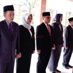 Ruby Hartoyo, S.Sos, MM, ( Dua dari kanan ) saat dilantik dan diambil Sumpahnya Sebagai Kepala Dinas Pendidikan dan Kebudayaan Kota Mojokerto oleh PJ Walikota