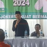 Calon Walikota Mojokerto 2024 H. Junaedi Malik SE saat menyampaikan orasi politiknya saat Konsolidasi Pilkada