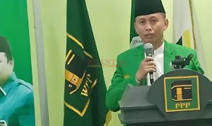 Ketua DPC PPP Kota Mojokerto Mayor Inf ( Purn ) H. Rufis Bahrudin saat menyampaikan sambutannya