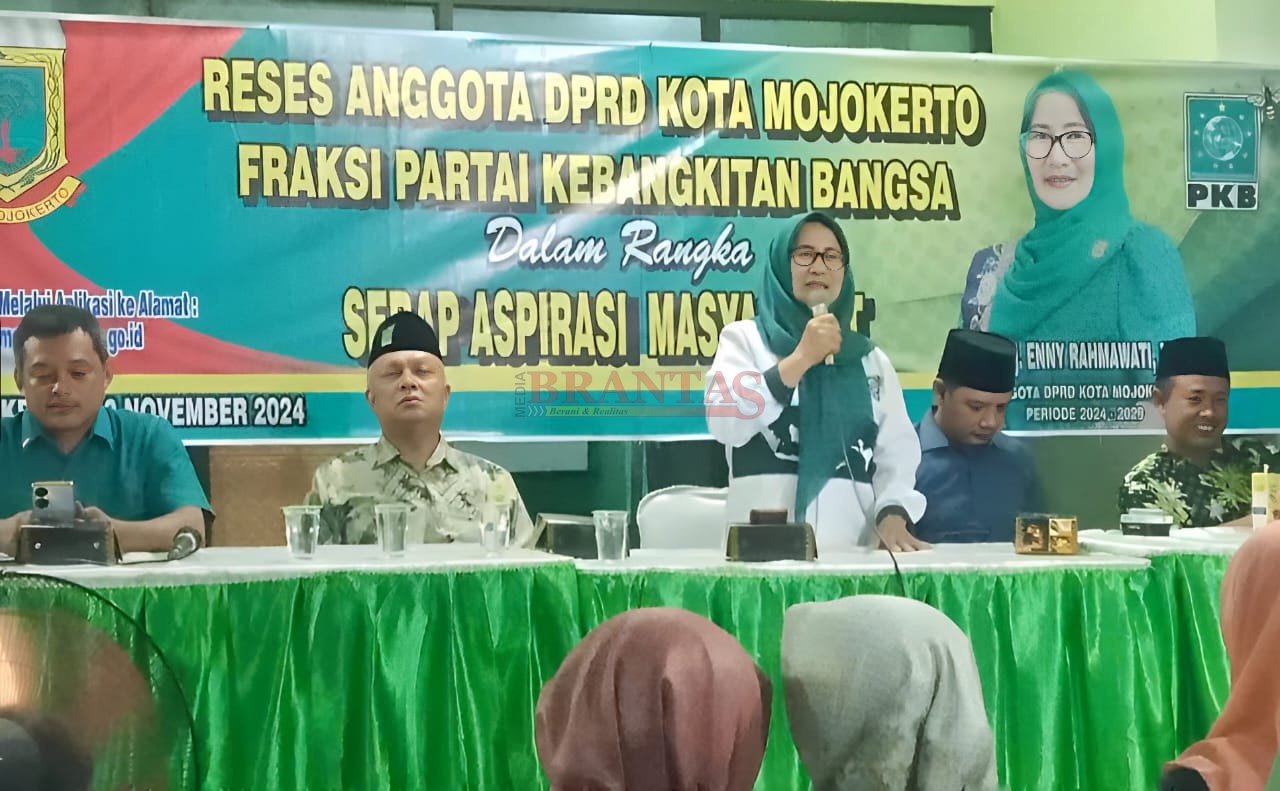 Anggota DPRD Kota Mojokerto Yang Menjabat Sebagai Ketua Komisi I, Dra. Hj.Enny Rahmawati saat mengelar RESES Tahap I Tahun 2024 di Kantor DPC PKB