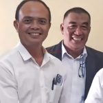 Ketua KONI Kabupaten Mojokerto yang baru H. Imam Suyono Bersama Lurah Indonesia Yasminto Sawo saat acara MUSORKAB Mojokerto di Resto Dein Bei Pungging
