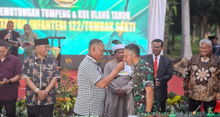 SIMALUNGUN - Perkuat Sinergitas TNI-Polri Kapolres Simalungun Hadiri Syukuran HUT Ke-61 Yonif 122 Tombak Sakti 1 HUT Batalyon Infanteri 122/Tombak Sakti Ke-61