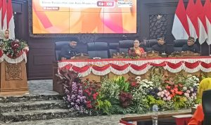 Walikota Mojokerto Hj. Ika Puspitasari SE saat menyampaikan sambutannya pada Rapat Paripurna Istimewa Peringatan Hari Jadi Kota Mojokerto ke 108 tahun 2026