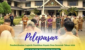 TEBO - Bupati Tebo Lepas Pendistribusian Logistik Pilkades Serentak 2026 1 Kabupaten Tebo
