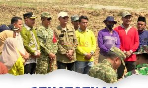TEBO - Dukung Ketahanan Pangan Bupati Tebo Bersama Danrem 042Gapu Turun Langsung ke Sawah Rakyat 1 Kabupaten Tebo